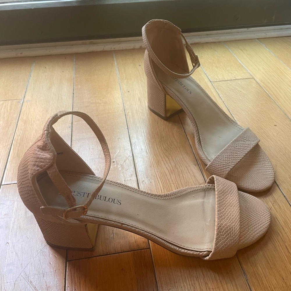 Nude Block Heels